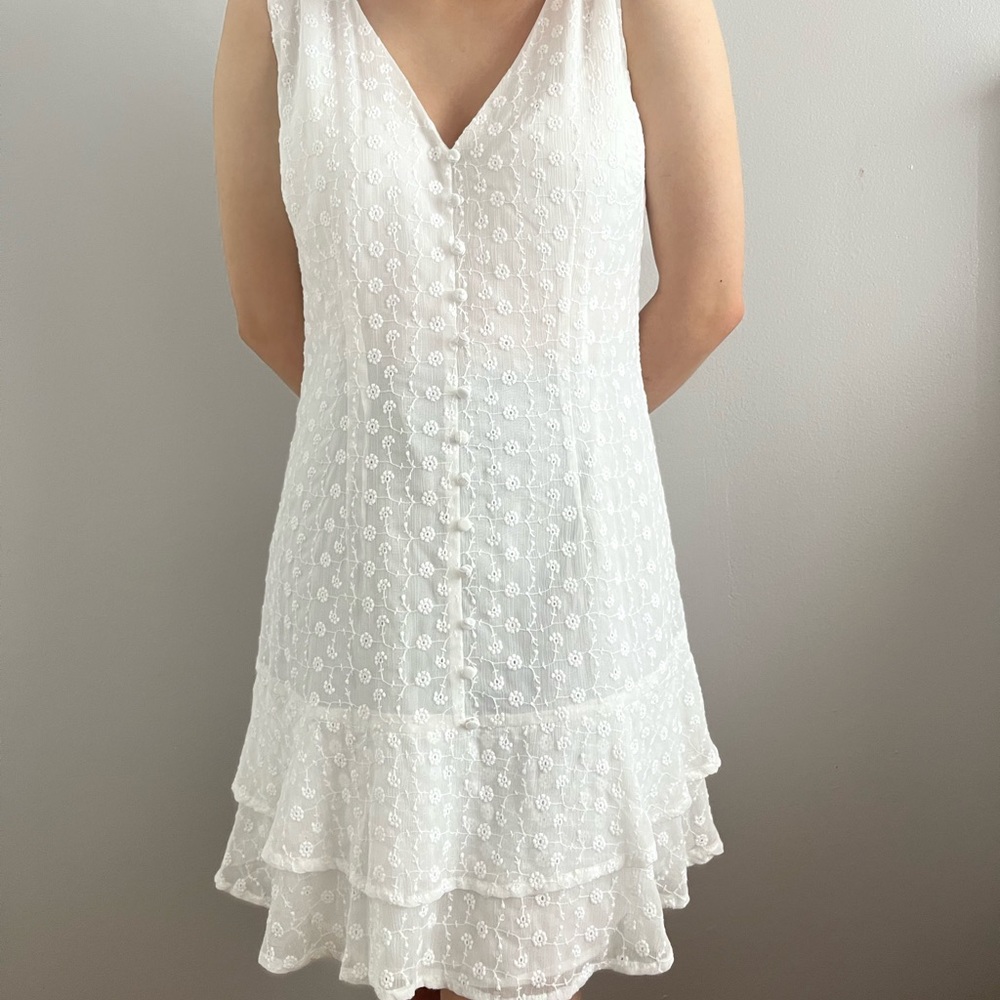White Knee Length Dress